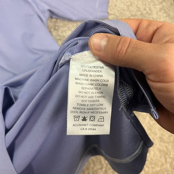 Footjoy FJ Mens Golf Polo‎ Shirt Short Sleeve Striped Purple Periwinkle M - Picture 4 of 8